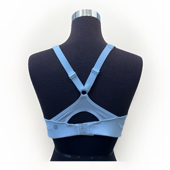 Athleta Advance Sports Bra B-G Women's 36B Oasis Blue Hook Back Racer Back - Picture 2 of 10